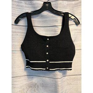 Babaton Sculpt Knit Button Cropped Tank Size L